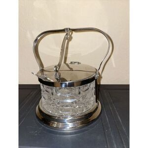 Mepra Inox Italy 18/8 Vintage‎ Stainless Steel Glass Condiment Jar